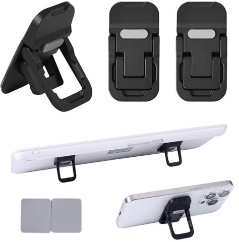 XIHIRCD 2pcs Portable Keyboard Riser, Dual Tilt Angle Mini Laptop Feet Flip Desktop Invisible Computer Cooling Stand Self-Adhesive Laptop Support Bracket Accessories for Office (Black)