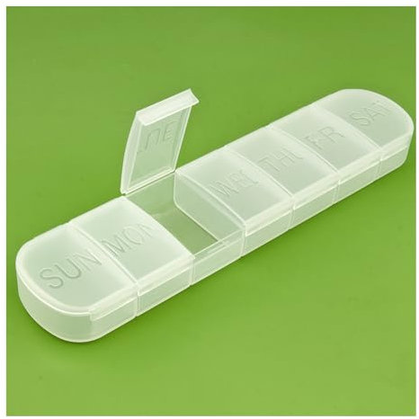 Grand pilulier – 7 jours 1 fois par jour, pour supplément de médicaments, vitamines et huile de foie de morue, pilulier hebdomadaire 7 jours, finition mate élégante