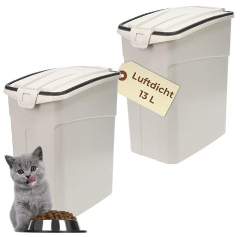 GarPet 2x Futtertonne Luftdicht mit Deckel Futtertonne Hund Katze Hundefutter Trockenfutter Aufbewahrung Futterbox Hund Hundefutter Box 13 L