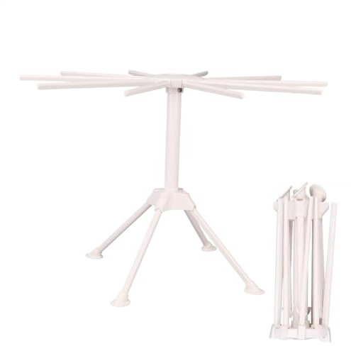 Yhsioaklo Foldable Pasta Drying Rack - 42x28cm Spaghetti Household Noodle Dryer - Pasta Drying Rack Noodle Stand with 10 Bar Handles Collapsiblé for Space-Saving Storage Without Compromising Quality