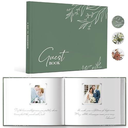 WeddingGiftsWedding Libro degli ospiti per matrimoni, per ricevimenti di nozze, elegante libro degli ospiti Polaroid per baby shower, compleanni ed eventi speciali, libro degli ospiti con accesso agli