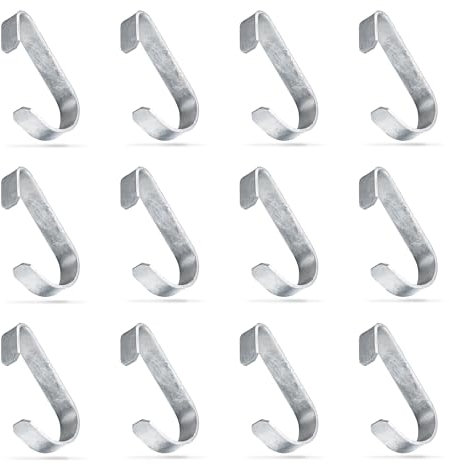 KINNAN 12-Pack 1-3/8'' Galvanized Steel Gate Clips for Chain Link Fence and Kennel Panels Clip Bands, Chain Link Fence Latch Hardware,Fits 1-3/8 OD Pipe,Durable Fence Parts, Easy to use
