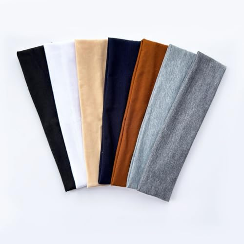 Haarband Damen 7 Stück Elastisch Stirnband Damen Sport Antirutsch Headband Haarreifen Unisex Haarbänder für Mädchen Herren Yoga Fitness Joggen Workout