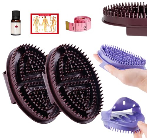 Meridian Brush Massage Brush, New Beauty Salon Professional Custom Meridian Brush, Meridian Massage Brush, Full Body Relaxation Comb, Portable Body Handheld Wood Therapy Massage Tools (Brown)