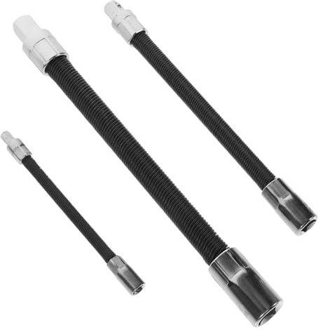 Holibanna Flexible Extension Bar Set 3pcs 1/4 3/8 1/2 Wrench Extender Elastic Joint for Electric and Manual Tools, Black