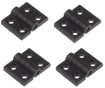 4Pcs Small Plastic Hinges Black Door Bearing Butt Cabinet Drawer ABS Jewellery Box for Furniture Hardware