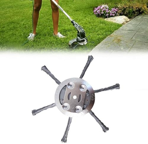 SIAMZYWV Steel Wire Grass Trimmer Head, 2025 New String Trimmer Replacement Head, Universal Brush Cutter Steel Head for Lawn Mower Edging, 6Inch Wired Trimmer Blade for Lawn Mower Tray(#B,1)