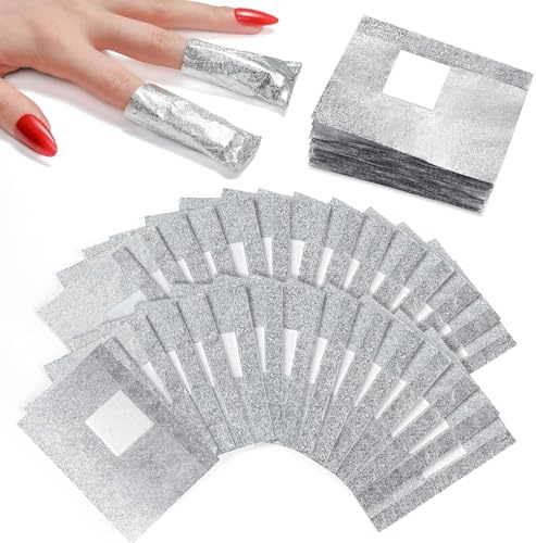 Makartt Nail Polish Remover - 100pcs Nagellackentferner Nail Foil Wraps for Soak Off Gel Polish Remover, with 1.18inch Pre-attached Lint Free Cotton Pads For Nails, Non Acetone Nail Polish Remover