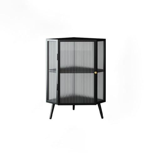 Farmhouse Eckschrank – Schwarzer Bodenschrank für Badezimmer, Wohnzimmer oder Küche – Stilvoller platzsparender Heimschrank (40 x 40 x 75 cm)