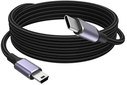 USB Typ C Mikrofon Kabel kompatibel mit Blue Yeti Black Out, Blue Snowball iCE, HyperX Quadcas USB Mikrofon Mini B Ladekabel für PC, Laptop, iPhone 17/16, Smartphone, MacBook, USB C auf Mini USB Kabel