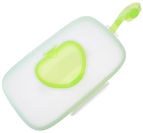 CLISPEED Caja De Toallitas Portátil Para Exteriores 1 Unidad, Estuche Pp Ecológico Cierre Hermético De Silicona Para Bebés, Verde, Para Cochecito y Uso Infantil, Práctico Para Viajes y Cunas
