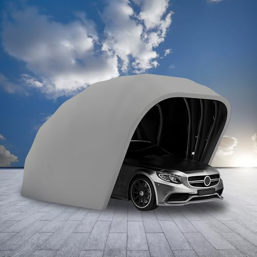 Carport Shelter - Auvent pliable et rétractable - Tente de voiture semi-automatique portable pour parking, cour, jardin, design, 5,5 x 2,5 x 2,3 m