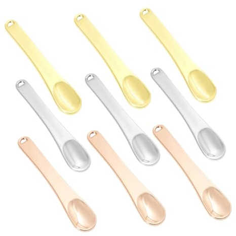 LIFKOME Spatules Cosmétiques En Métal 9 Pièces Cuillères à Crème Visage Yeux Multi-usage Femmes Soins Peau Kit Doré Argenté Rose Gold