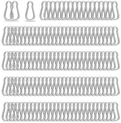 High-PQ 200PCS Heavy-Duty Carabiner Clips, 4CM Spring Snap Hook, Silver | M4 Galvanised Steel Clips, 50KG Capacity, Ideal for Hammocks, Swings & Outdoor Travel
