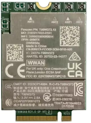PUSOKEI T99W373 DW5932e Tarjeta WAN Inalámbrica del Módulo 5G, Tarjeta de Red 5G LTE con Interfaz PCIe M.2 para Computadora Portátil Latitude 5350 5450 5550 Precision 3490 3590 3591