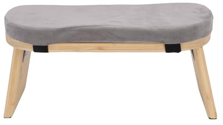 Asixxsix Banco de meditación, soporta hasta 118 kg, Taburete de meditación Plegable de Madera con cojín de algodón, Base Antideslizante, Taburete de Yoga portátil y Plegable