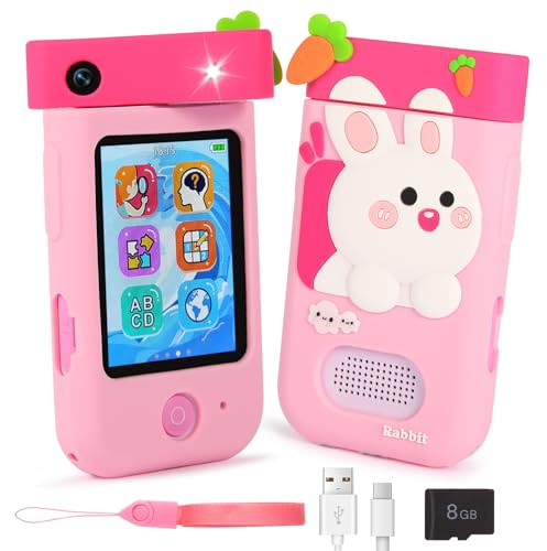 ARNSSIEN Kids Camera, 2.8 Touch Screen with 180° Rotating Lens, Music Player and 8GB Cards, Christmas and Birthday Gift for Girls and Boys 3-12 Years, A200