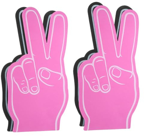 GALPADA 4 Piezas de Dedos de Espuma para Animar Deportes, Generadores de Ruido Ligeros y Reutilizables, Suministros para Fiestas en Negro y Rosa, Accesorios para Porristas y Animadoras