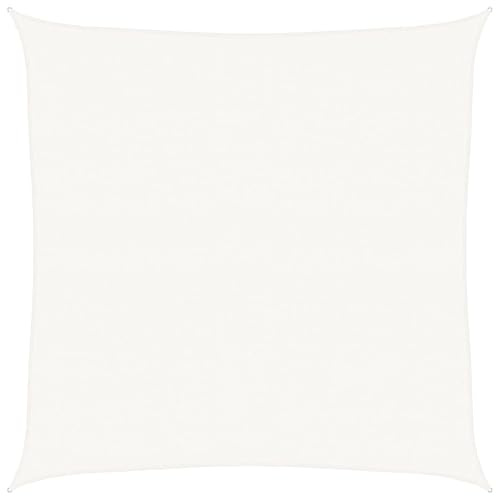 Roanoer Tenda parasole quadrata, 5 x 5 m, colore bianco, in polietilene ad alta densità (HDPE), 160 g/m², per giardino, terrazza e balcone, robusta tettoia ombreggiante come protezione dagli sguardi