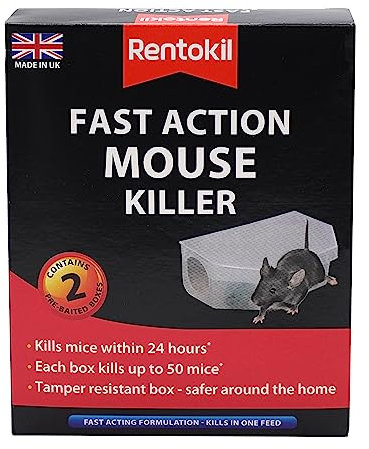 Rentokil REN0340 Mouse Killer Grain Bait, Black, 4.2 x 10.5 x 14.5 cm