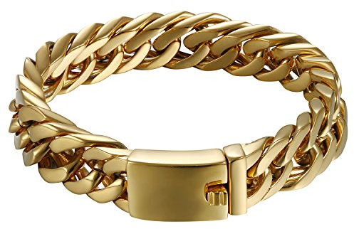 Cupimatch Armband Herren Breit Kette, Edelstahl Punk Rock Armreif Totenkopf Schädel Armschmuck Geschenk für Männer