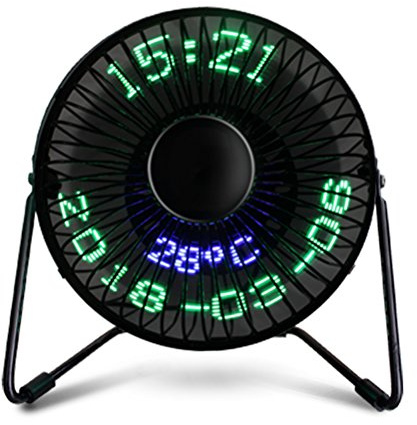 LEDMOMO Mini Bureau USB LED Horloge Refroidissement Ventilateur Portable Temps Réel Affichage de La Température Ventilateur pour le Bureau à Domicile