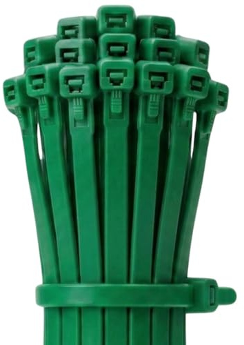 Lumonic 100 Stück Kabelbinder wiederverwendbar | Grün | 250x7,6mm | bis 22kg Zugfestigkeit | Nylon PA6.6 | ohne Werkzeug wieder lösbar | Kabelmanagement, Industrie, Werkstatt, Haushalt