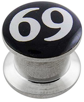 Monster Piercing 11/16''- 18MM Nummer 69 Logo 316L chirurgischer Stahl intern Thread Gauge Fleisch Tunnel Ohrenpiercing