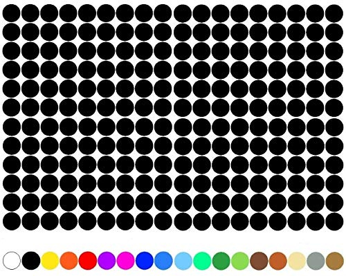 100 Stück Klebepunkte Punkte Kreise Aufkleber Punkt Inventur Folie Markierung K018 (070 Schwarz, 5mm)