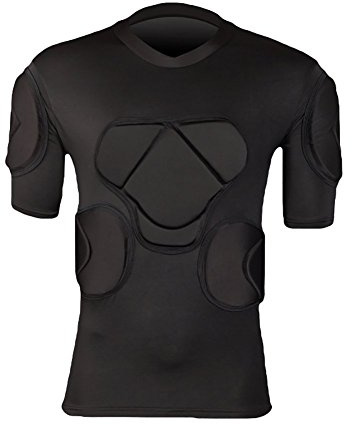 Lalander - Maglia protettiva imbottita, per sportivi, per calcio, basket, paintball, arti marziali, rugby, a, M