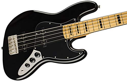 Squier av Fender Classic Vibe '70s jazz bas V, basgitarr, greppbräda i lönn, svart