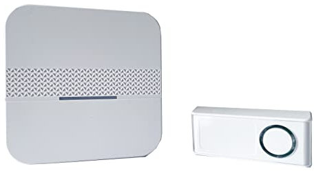 Heidemann Funkgong-Set Radix (Farbe weiß, Reichweite 75 m, 3 Melodien, Lautstärke einstellbar bis 80 dB, Türklingen, Gong, Haustürklingel Set, Funkklingel) 70704