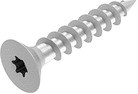 Tornillo SECCARO para aglomerado 5 x 25 mm, acero galvanizado, tornillo para madera con rosca completa, TX / hexalobular, 250 piezas