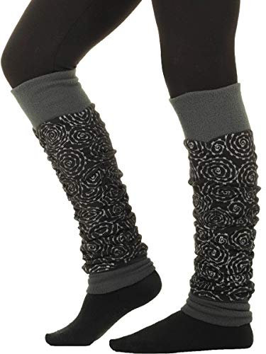 PUREWONDER Damen Stulpen Beinstulpen Fleece Beinwärmer lw35 Schwarz