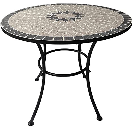 TAVOLO DECORO MOSAICO AURORA Ø cm 80 x h.70