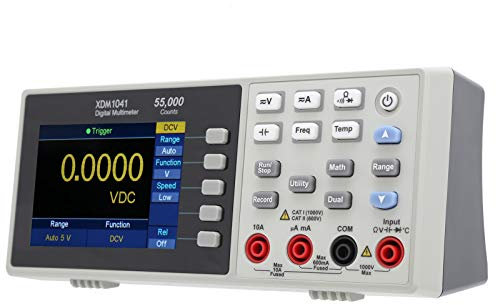 Eujgoov Mini-Desktop-Digitalmultimeter, 3,7-Zoll-LCD, True RMS-Temperaturprfgert XDM1041 (EU Stecker)