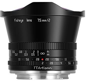 TTARTISAN APS-C 7.5mm F2 Fisheye M4/3, APS-C Ultra-Wide Prime Manual Lens for MFT M4/3 Mount EPM1 EPM2 OM-1 OM-1 II G1 G2 GH1 GH2 GH3 (M4/3-Mount) (No ND Filters)