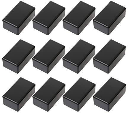 12 Pièces Boîte de Projet électronique en Plastique Boîtier en Plastique de Boîte de Projet électrique Boîte de Jonction électronique Boîtier de Projet électronique pour Alimentation Externe (Noir)