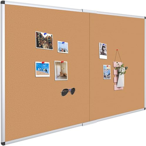 VIZ-PRO Tablero de Corcho Grande 180 x 120 cm Tablón de Anuncios para Pared