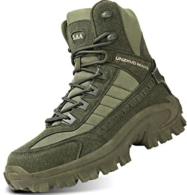 5.AA B21 Bottes militaires Homme Bottes Neige Bottes de Randonnée Antidérapant en Plein air de Marche Bottes vert 39 EU