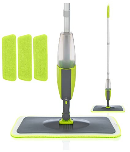 trapeador de vapor Fregona En Aerosol, Fregona Plana Perezosa, Mango De Fregona, Herramienta De Limpieza De Casa For Lavar El Suelo, Cinturón Limpiador, Almohadilla De Microfibra Reutilizable De Repue