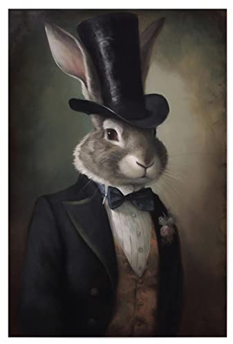 artboxONE Poster 30x20 cm Tiere Herr Hase hochwertiger Design Kunstdruck - Bild Kaninchen Gentleman hase
