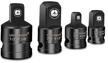 UHARBOUR Stecknussadapter Adapter Satz Adapter 3/8 auf 1/2, 1/4 auf 3/8, 3/8 auf 1/4, 1/2 auf 3/8 Zoll Schlagschrauber-Adapter, Winkeladapter Stecknuss SteckschlüSsel-Adapter
