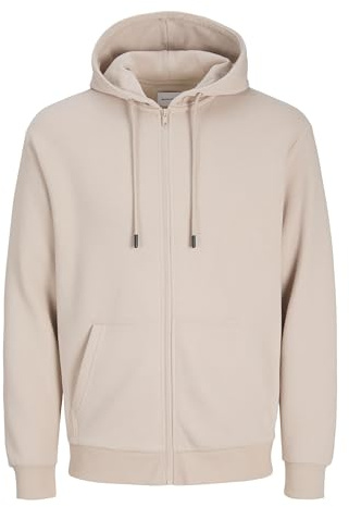 Jack & Jones Sweat à Capuche zippé Basique pour Homme, Beige Clair, L