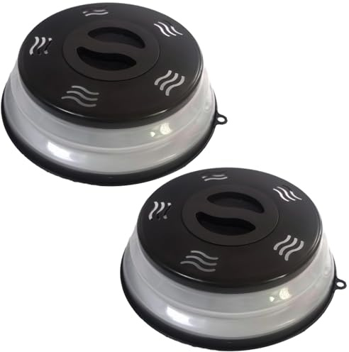 Microwave Splatter Cover Vented for Food, Splatter Guard & Colander Kitchen Gadget for Fruit Vegetables Microwave Plate Cover with Hook Hole,Dishwasher-Safe,BPA-Free Silicone & Plastic (2Pack)