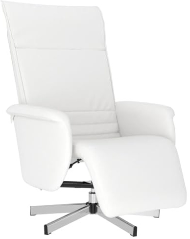 vidaXL Relaxsessel mit Fußteil Weiß Kunstleder