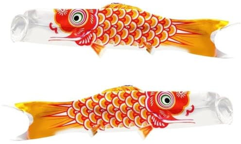 Tsffae 2 Pièces Carpe Japonaise Manche À Air Banderole Poisson Drapeau Cerf-Volant Japonais Koinobori Carpe Cerf-Volant Coloré Manche À Vent Carpe Chaussette À Vent Drapeau Suspendu Décor