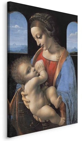 murando - Acoustic Canvas Wall Art Leonardo da Vinci 40x60 cm 1 piece - Picture With Acoustic Foam Sound Absorption Print Image Artwork Room Acoustics Soundproofing - Madonna Litta Copy l-G-10215-b-a