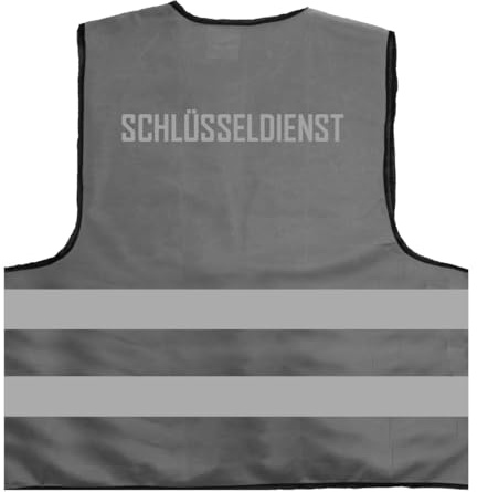 Schlüsseldienst Warnweste BZW. Signalweste mit reflektierendem Aufdruck ID: 1333