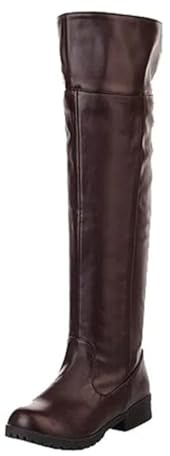 NoryNick Bottes hautes pour cosplay - Bottes d'équitation hautes - Bottes hautes - Bottes géantes - Bottes de cosplay - Bottes longues en cuir - Costume d'Halloween et de carnaval, marron, 42 EU